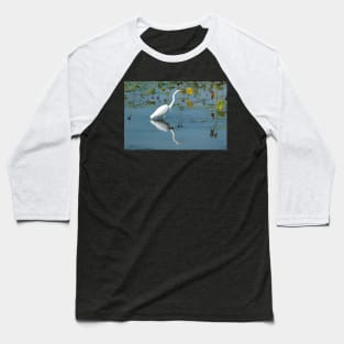 Egret hunting Baseball T-Shirt